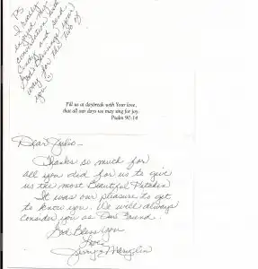 Customer thank-you letter to Cutting Edge Restoration